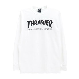 THRASHER LONG SLEEVE スラッシャー ロングスリーブTシャツ SKATE MAG WHITE（US企画） スケートボード スケボー