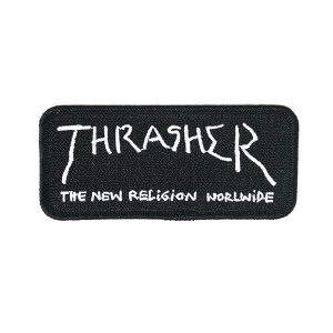 THRASHER PATCH XbV[ by NEW RELIGION BLACK/WHITEiUSj XP[g{[h XP{[