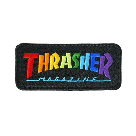 THRASHER PATCH スラッシャー ワッペン RAINBOW MAG BLACK（US企画） スケートボード スケボー