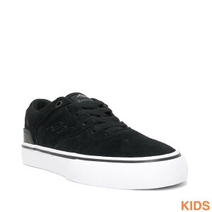 iZ[E19cm̂݁jEMERICA SHOES GJ V[Y Xj[J[iqpj LOW VULC YOUTH BLACK/WHITE/GUM XP[g{[h XP{[