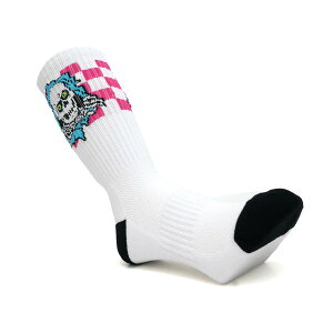 POWELL PERALTA SOCKS �p�E�G���y�����^ �\�b�N�X �C�� RIPPER CHECKER STRIPES WHITE/BLACK/PINK �X�P�[�g�{�[�h �X�P�{�[
