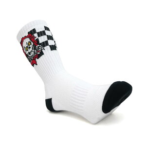 POWELL PERALTA SOCKS �p�E�G���y�����^ �\�b�N�X �C�� RIPPER CHECKER STRIPES WHITE/BLACK/RED �X�P�[�g�{�[�h �X�P�{�[