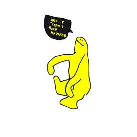 KROOKED STICKER クルキッド ステッカー SHMOO 440 YELLOW スケートボード スケボー