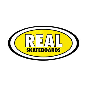 REAL STICKER ���A�� �X�e�b�J�[ CLASSIC OVAL MEDIUM 440 YELLOW �X�P�[�g�{�[�h �X�P�{�[