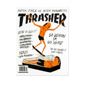 THRASHER STICKER スラッシャー ステッカー NECKFACE COVER WHITE/BLACK/ORANGE（US企画） スケートボード スケボー