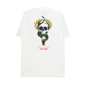 POWELL PERALTA T-SHIRT �p�E�G���y�����^ T�V���c McGILL SKULL & SNAKE WHITE �X�P�[�g�{�[�h �X�P�{�[