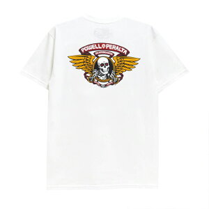 POWELL PERALTA T-SHIRT �p�E�G���y�����^ T�V���c WINGED RIPPER WHITE �X�P�[�g�{�[�h �X�P�{�[