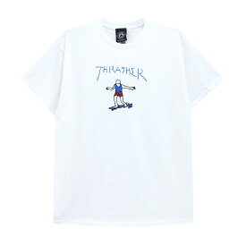 THRASHER T-SHIRT スラッシャー Tシャツ GONZ WHITE/BLUE（US企画） スケートボード スケボー