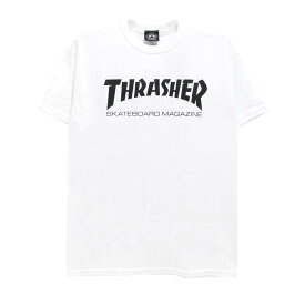 THRASHER T-SHIRT スラッシャー Tシャツ SKATE MAG LOGO BLACK プリントカラー WHITE（US企画） スケートボード スケボー