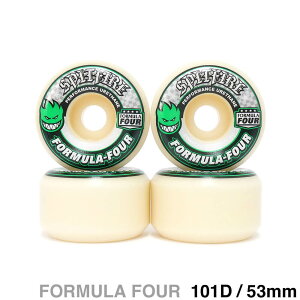 SPITFIRE WHEEL �X�s�b�g�t�@�C���[ �E�B�[�� FORMULA FOUR�iF4�j101D CONICAL GREEN PRINT 53mm �X�P�[�g�{�[�h �X�P�{�[