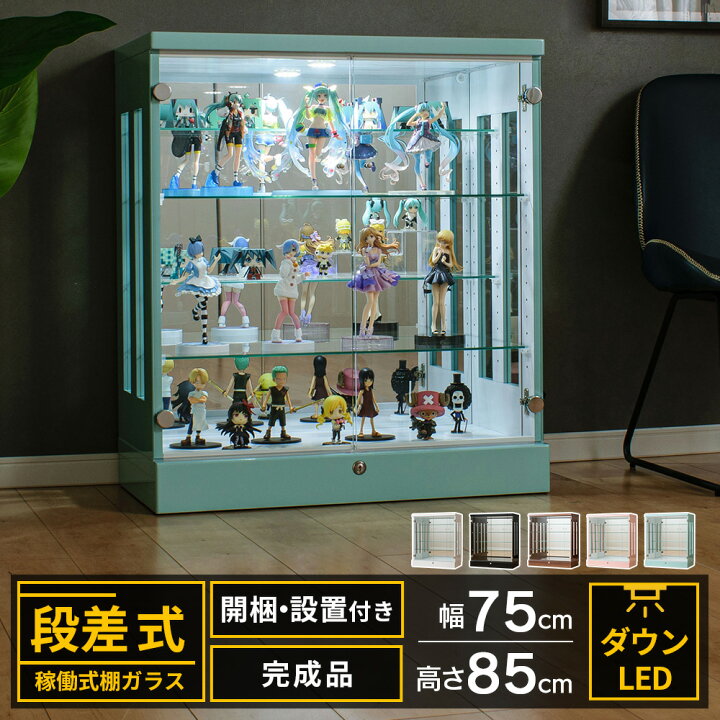 楽天市場】コレクションケース 段差式 幅75 led ダウン ライト 大型 鍵 