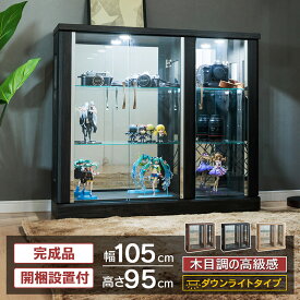 【最大1000円OFFクーポン配布中！～4/29まで】 コレクションケース led ロータイプ ワイド 幅105cm 奥行30cm 鬼滅の刃 ガンプラ ウマ娘 ウイスキー 棚 コレクションボード ガラスショーケース ショーケース ガラス棚 開梱設置無料 完成品 [ガイア]