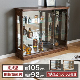 【最大1000円OFFクーポン配布中！～4/29まで】 コレクションケース ロータイプ 幅105cm ワイド 奥行30cm ウイスキー 棚 完成品 コレクションボード ガラスショーケース ガラスケース キュリオケース ガラス棚 開梱設置 [ジャック]