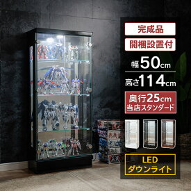 【最大1000円OFFクーポン配布中！～4/29まで】 コレクションケース LED ガンプラ ダウンライト付き 幅50 ミドル コレクションボード ショーケース キュリオケース ガラス ガラス棚 収納 ガンプラ フィギュア ケース カード ウィスキー棚 [スペクトルベーシックLED]