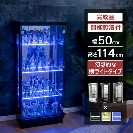 【500円OFFクーポン配布中！】6/11日1:59まで コレクションケース led 横ライト 幅50 奥行25 ミドルタイプ 薄型 コレクションボード ガラスケース キュリオケース 収納ケース ガラス 棚 ガラス棚 収納 キャビネット ガンプラ フィギュア オフィス [スペクトル]