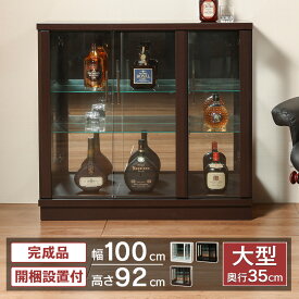 【最大1000円OFFクーポン配布中！～4/29まで】 コレクションケース ウイスキー 棚 幅100 奥行35 高さ92 ロータイプ 大型 コレクションボード ガラスケース ショーケース 収納ケース キュリオケース 陳列ケース 大型 収納 ガラス フィギュア ガンプラ ウィスキー [テラス]