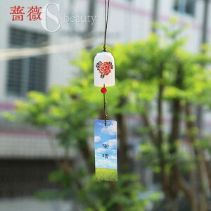 風鈴 セラミック風鈴 手作り風鈴 薔薇 ばら 蓮 はす 花 はな 花柄 風鈴祭り 澄んだ音 厄除け 幸運をもたらす 涼しい感じ 窓屋根飾り おみやげ ギフト 短冊付き 室内外兼用 おみやげ ギフト プ
