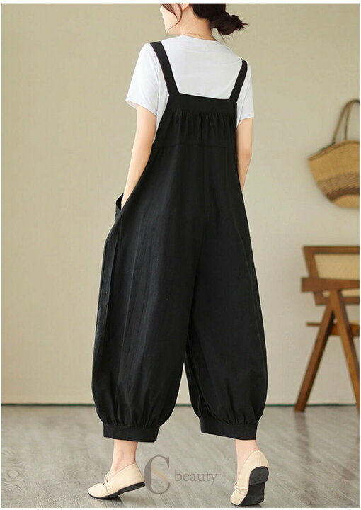 楽天市場】サロペットパンツ レディース サロペット パンツ リネン風 