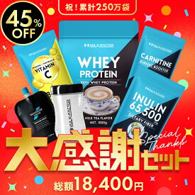 【45％OFF】ハルクファクター 大感謝セット ＜6点入り＞プロテイン ホエイプロテイン WPC ビタミン シェイカー お試し カルニチン ダイエット ミルクティー ビタミンC リポソームビタミン イヌリン ムダ毛 福袋