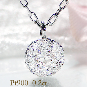 【楽天市場】Pt900【0.20ct】ダイヤモンド フラワー ネックレス