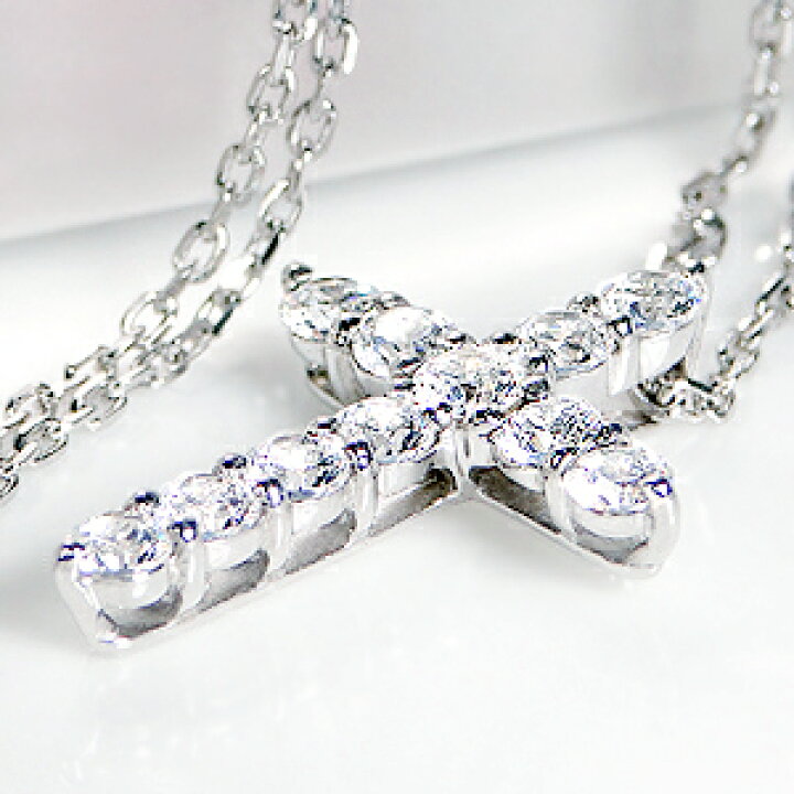 楽天市場】Pt900【1.00ct】ダイヤモンド クロス ネックレス 【送料無料 