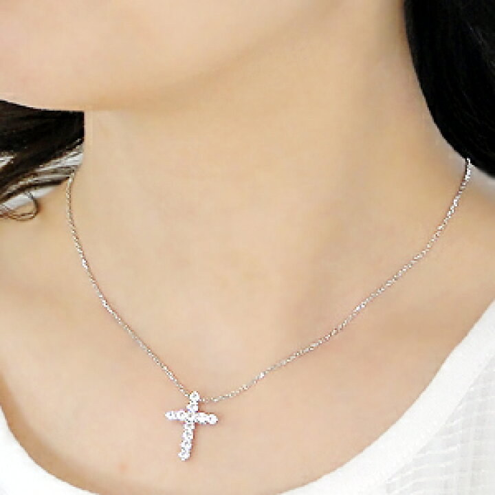 楽天市場】Pt900【1.00ct】ダイヤモンド クロス ネックレス 【送料無料 