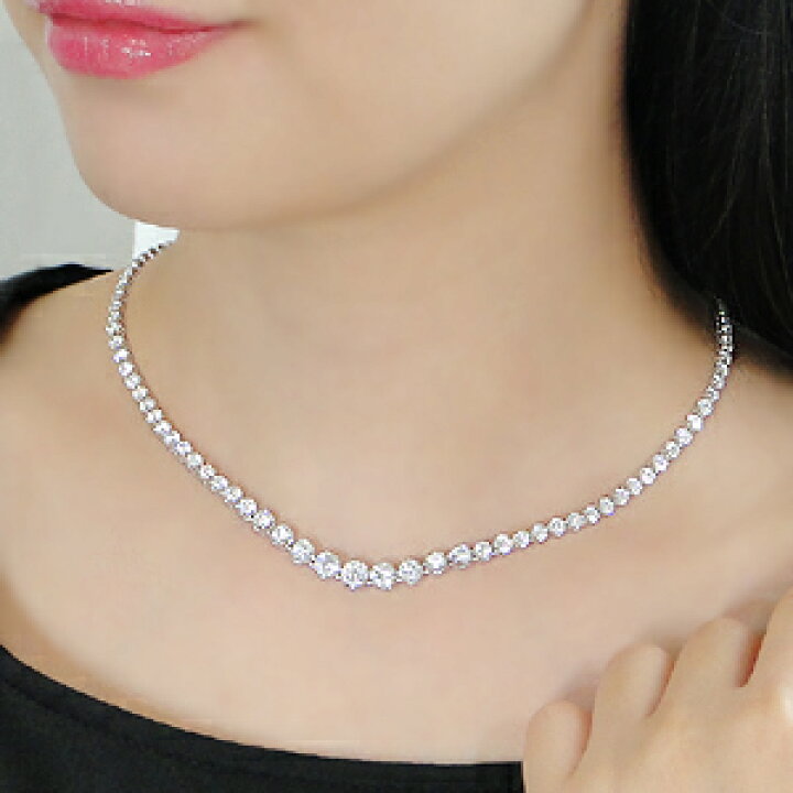 楽天市場】pt900 豪華【10.0ct】全周 ダイヤモンド テニスネックレス  