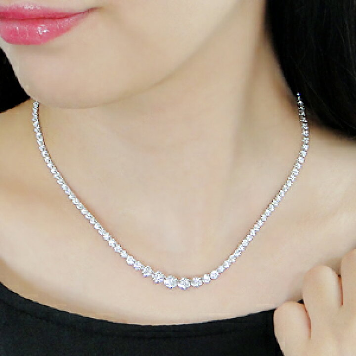楽天市場】pt900 豪華【5.0ct】全周 ダイヤモンド テニスネックレス  