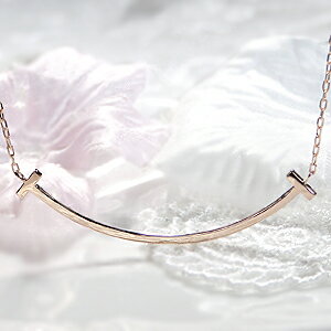 K18PG【0.3ct】リバーシブルダイヤモンドスマイルラインネックレス