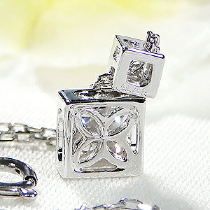 楽天市場】Pt900【0.2ct】ダイヤモンド スクエア ネックレス 