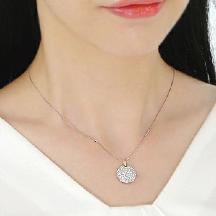 楽天市場】pt900【1.0ct】ダイヤモンド ディスクパヴェネックレス 