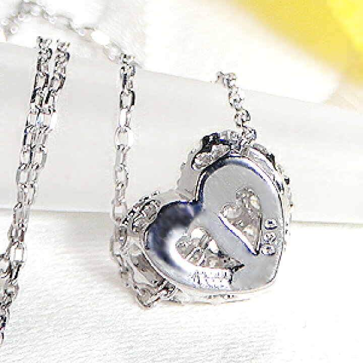 楽天市場】Pt900【0.3ct】ハート パヴェダイヤモンド ネックレス 