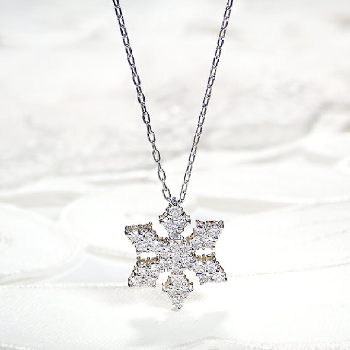 楽天市場】Pt900/K18YG【0.5ct】雪の結晶ネックレス ダイヤモンド 