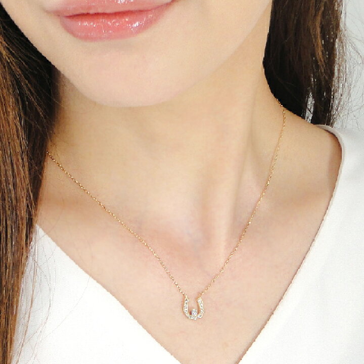 楽天市場】K18YG 0.26ct ダイヤモンド 馬蹄 ネックレス【0.26ct 