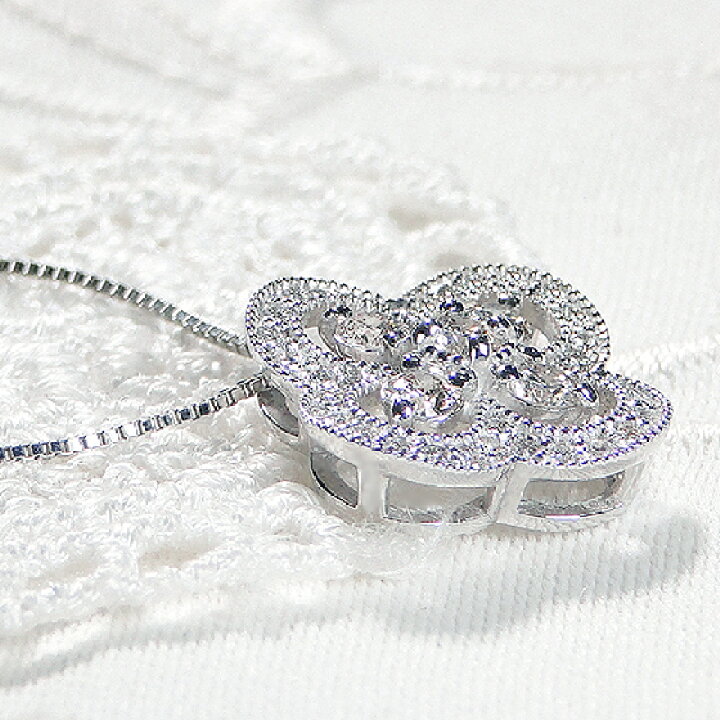 楽天市場】pt900【0.5ct】ダイヤモンド クローバー ネックレス【送料 