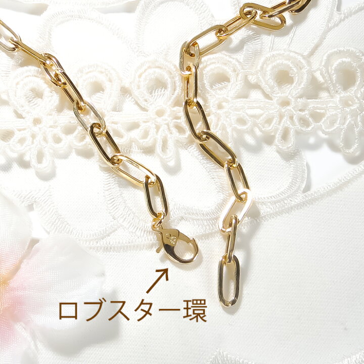 楽天市場】K18YG ペーパークリップチェーンネックレス 50cm ロブスター 