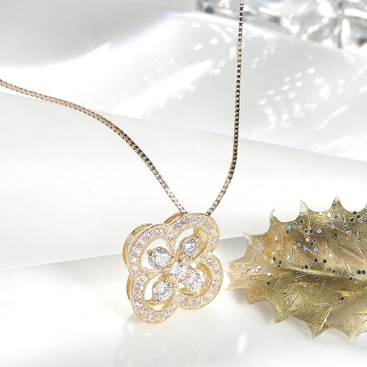 楽天市場】K18YG【0.5ct】ダイヤモンド クローバー ネックレス【送料 