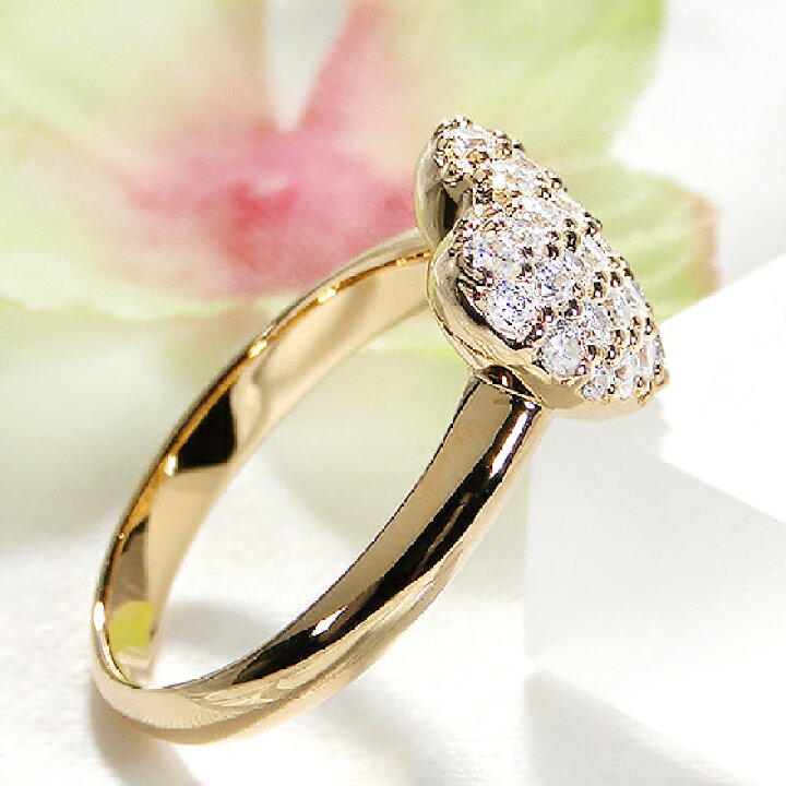 楽天市場】K18YG【0.50ct】ダイヤモンド ハート パヴェ リング【送料 