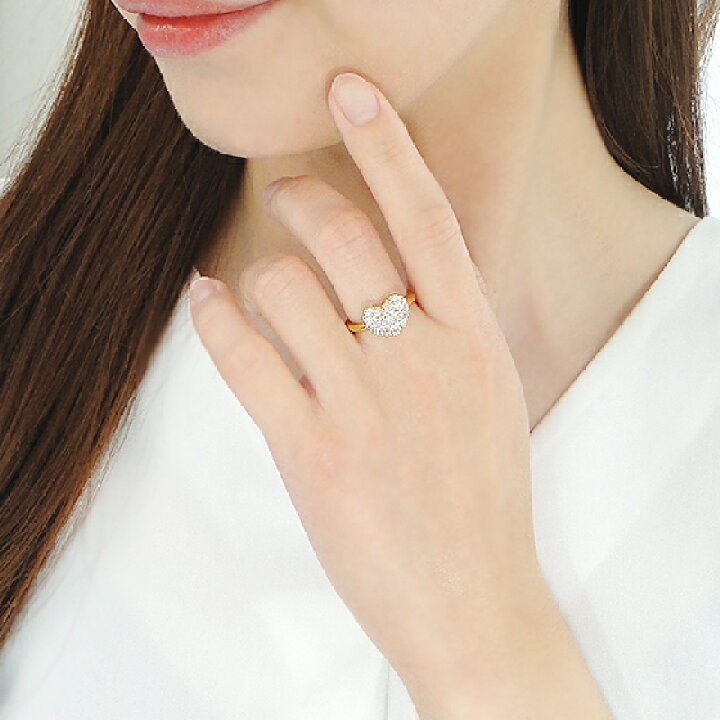 楽天市場】K18YG【0.50ct】ダイヤモンド ハート パヴェ リング【送料 