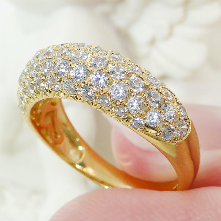 楽天市場】K18YG ダイヤモンド パヴェ リング【1.0ct】【送料無料  