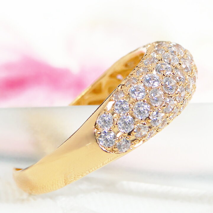 楽天市場】K18YG ダイヤモンド パヴェ リング【1.0ct】【送料無料 