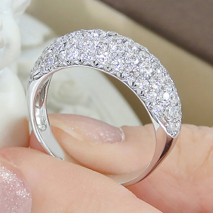 楽天市場】pt900【1.0ct】月甲丸 ダイヤモンド パヴェリング  