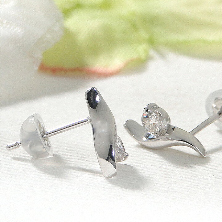 楽天市場】Pt900【0.24ct】 ダイヤモンド ウェーブデザイン ピアス【SI 