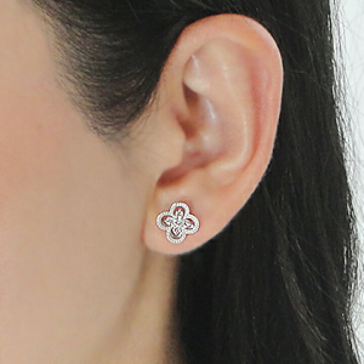 楽天市場】Pt900【0.26ct】ダイヤモンド クローバー ピアス送料無料 