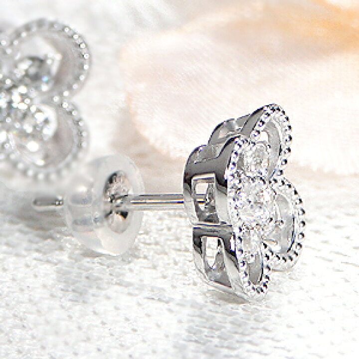 楽天市場】Pt900【0.26ct】ダイヤモンド クローバー ピアス送料無料 
