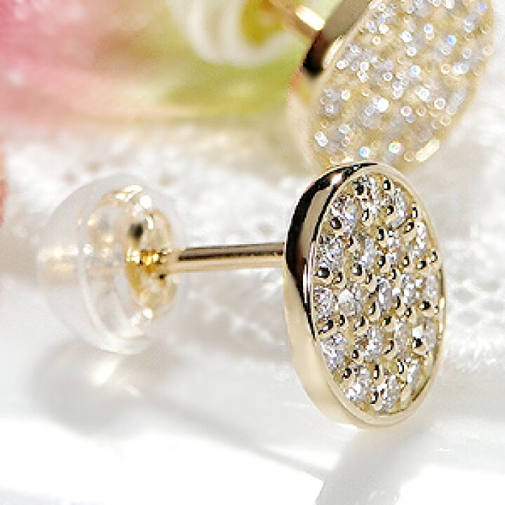 楽天市場】K18YG【0.40ct】サークル モチーフ ダイヤモンド パヴェ 