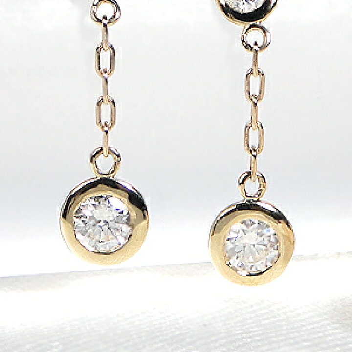 楽天市場】K18YG【0.26ct】ダイヤモンドアメリカンピアス 送料無料 