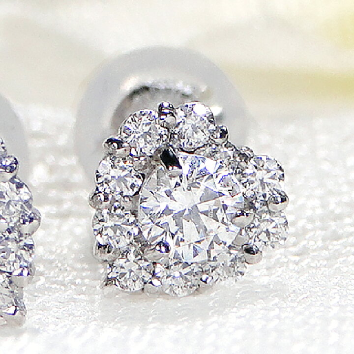 楽天市場】Pt900【0.34ct】ダイヤモンド ハート ピアス送料無料 品質 