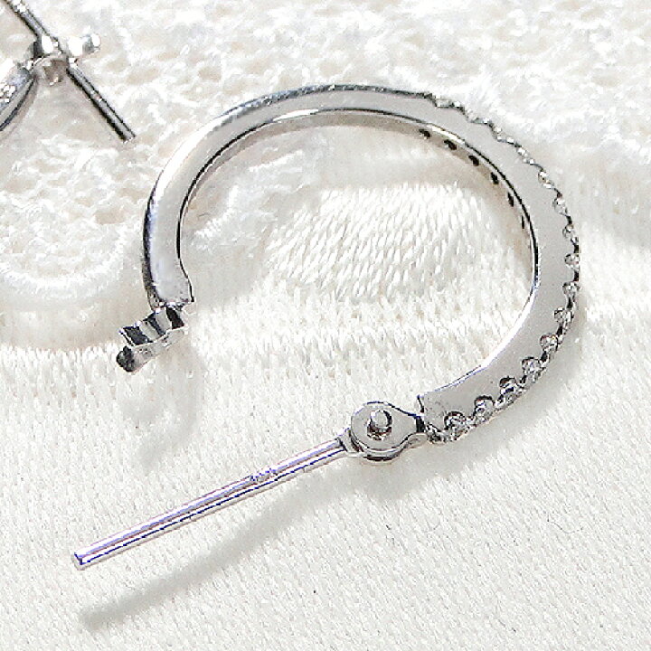 楽天市場】K18YG/WG【0.16ct】ダイヤモンド フープ ピアス送料無料  