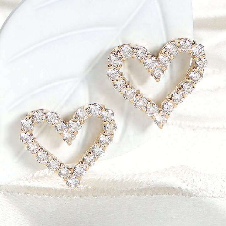 楽天市場】Pt900/K18YG【0.4ct】ダイヤモンド ハート ピアス【0.4ct  